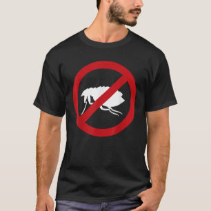 Pest Control Flea Sign Gag Halloween Gift Geen Vlo T-shirt