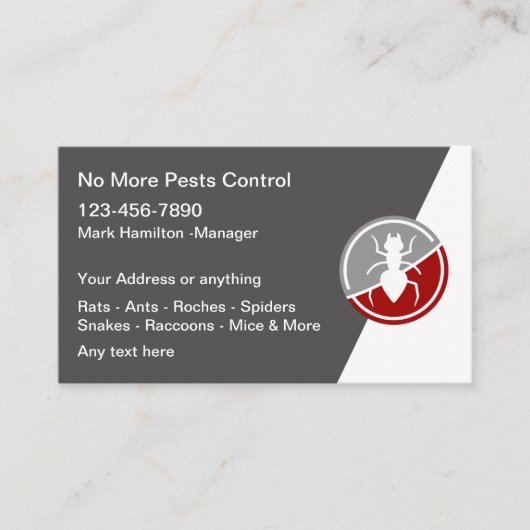 Pest Control Modern Extermining Visitekaartjes (Voorkant)