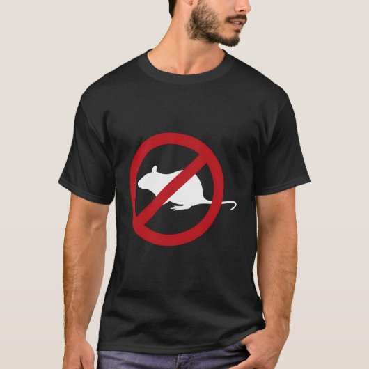 Pest Control Rat Sign Gag Cadeaubon No Rats allowa T-shirt (Voorkant)