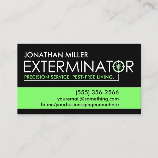 Pest Control Services - Exterminator Visitekaartje (Voorkant)