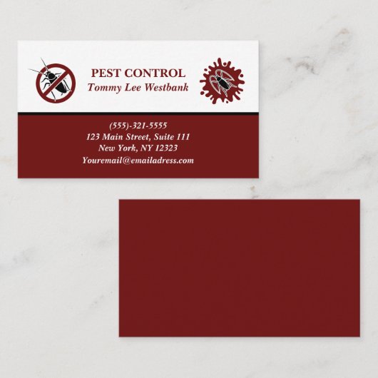Pest Control Visitekaartje (Voorkant / Achterkant)