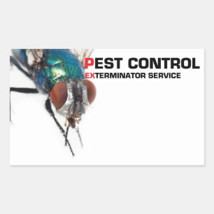 Pest-controle Rechthoekige Sticker