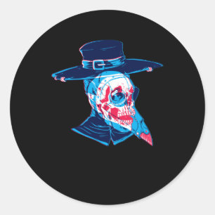 Pest Doctor Middeleeuwen Doctor Steampunk Gift Ronde Sticker