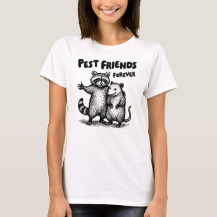 Pest Friends Forever Black Print Dames T-shirt