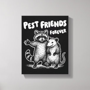 Pest Friends Forever Blanc Imprimer Canevas