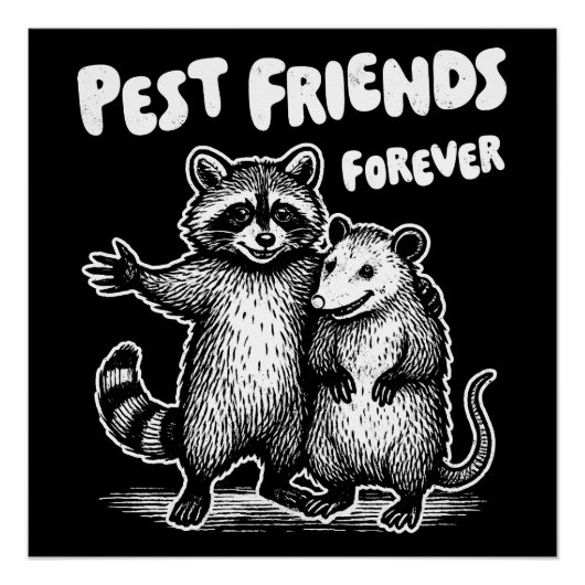 Pest Friends Forever White Imprimer Poster (Devant)