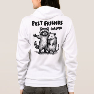 Pest Friends Forever Zwart Print Voor- en achterka Hoodie