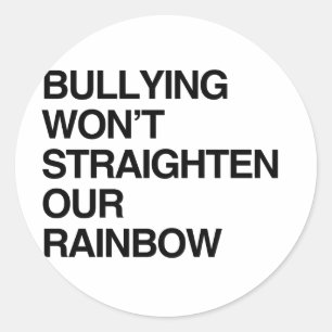 PESTEN ZAL ONZE REGENBOOG NIET RECHTZETTEN RONDE STICKER