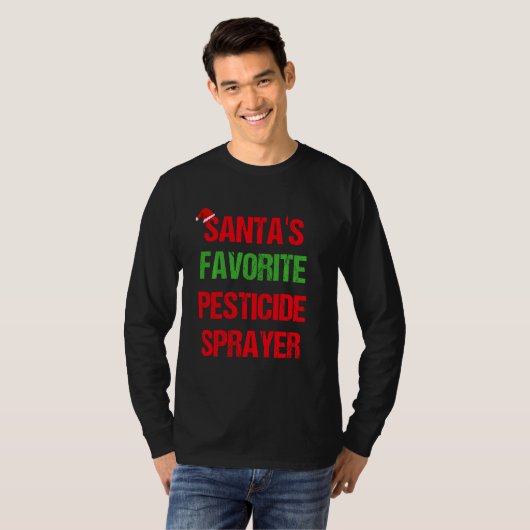 Pesticide Sprayer Funny Pajama Kerstmis T-shirt (Voorkant volledig)