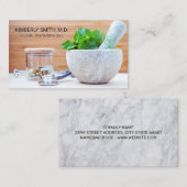 Pestle en mortel | geneeskunde visitekaartje (Voorkant / Achterkant)