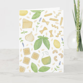 Pesto Basil Pasta Pattern Kaart