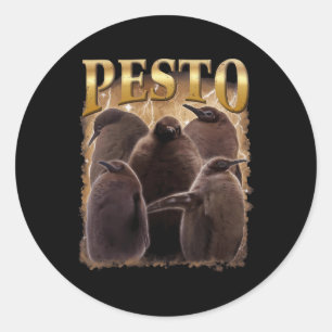 Pesto De Pinguïn Grappig Ba1 Ronde Sticker
