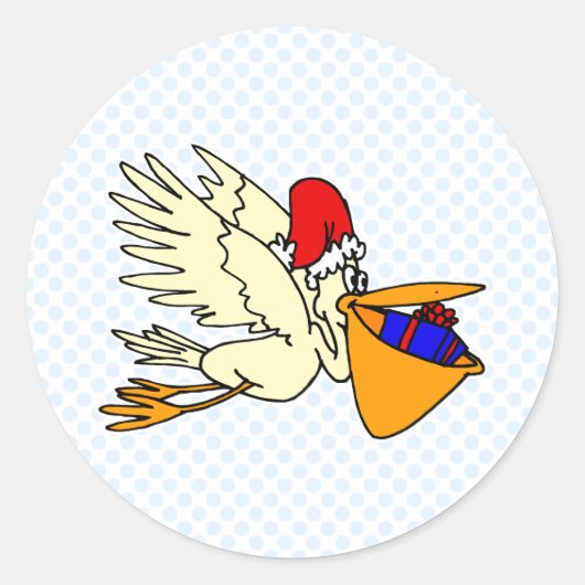 Pesty Pelican Ronde Sticker (Voorkant)