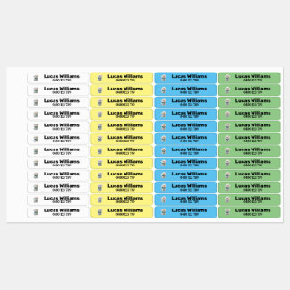 Pet1a persoonlijke naam en telefoonnummer, ijzerst labels