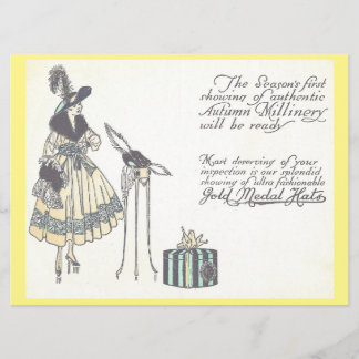 Pet 1920s Millinery Show Advertisement Kaart
