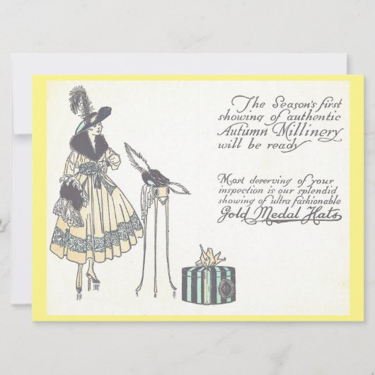  Pet 1920s  Millinery Show Advertisement Kaart (Voorkant)