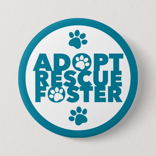 Pet Adopt Rescue Foster Ronde Button 7,6 Cm (Voorkant)