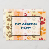 Pet Adoptie Partij Paw Print Patroon Kaart (Voorkant / Achterkant)