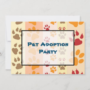 Pet Adoptie Partij Paw Print Patroon Kaart