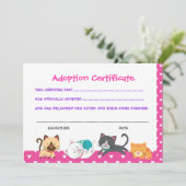 Pet-adoptiecertificaat, Kitten Birthday Kaart (Staand voorkant)