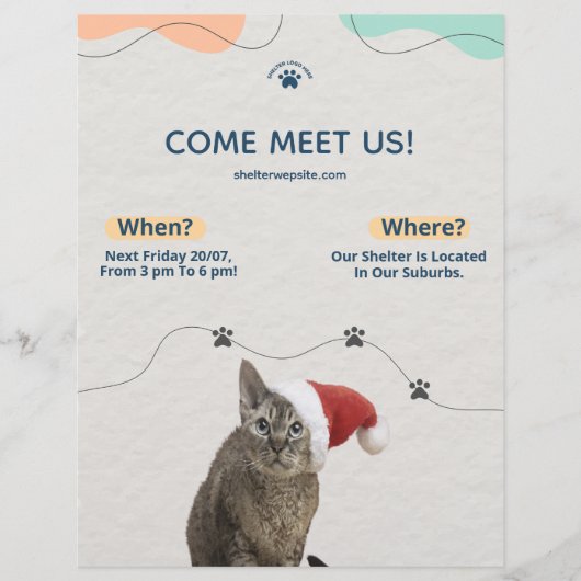 Pet Adoption, Dierenasiel Donaties Flyer (Voorkant)