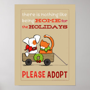 Pet Adoption Patch in Rusty Home voor Kerstmis Poster
