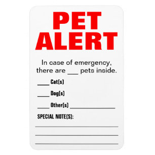 Pet Alert Magnet Magneet