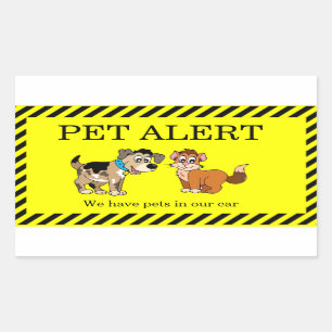 Pet Alert Rechthoekige Sticker