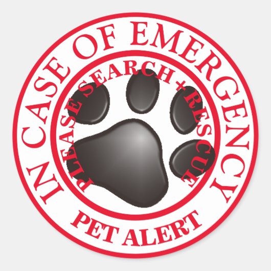 PET-ALERT RONDE STICKER (Voorkant)