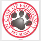 Pet Alert Sticker (Vel)