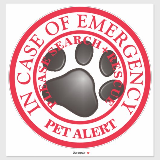Pet Alert Sticker (Vel)