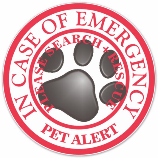 Pet Alert Sticker (Voorkant)