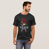 Pet All The Cats Gnome Buffalo Plaid Matching Fami T-shirt (Voorkant volledig)