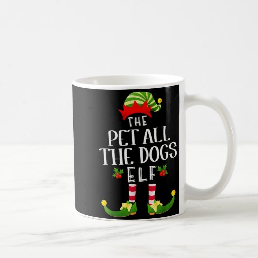 Pet All The Dogs Christmas Elf Matching Pajama X-m Koffiemok (Rechts)