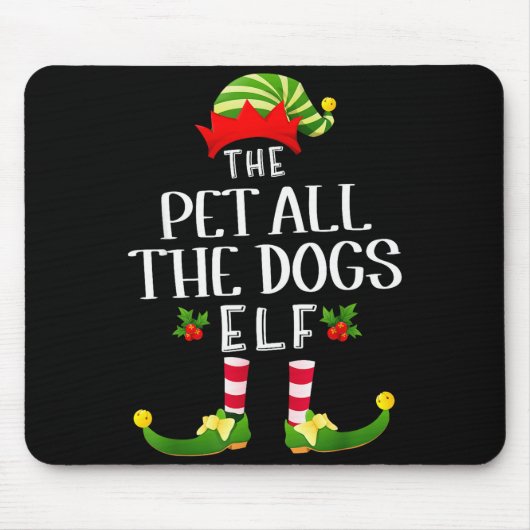 Pet All The Dogs Christmas Elf Matching Pajama X-m Muismat (Voorkant)