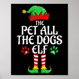 Pet Alle Honden Elf Xmas Bijpassende Kerstmis Fami Poster