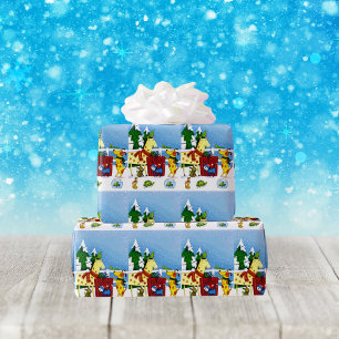 Pet Animals houden van kerstpapier Cadeaupapier