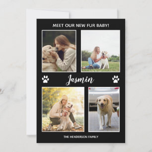 Pet Announement New Fur Baby Photo Collage Aankondiging