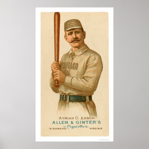Pet Anson Baseball Kaart 1887 Poster