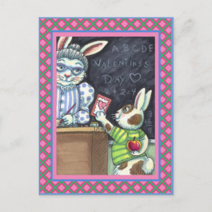PET, APPLE EN VALENTIJN BUNNY RABBIT VAN DE KUTE L FEESTDAGENKAART