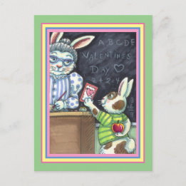 PET, APPLE EN VALENTIJN BUNNY RABBIT VAN DE KUTE L FEESTDAGENKAART