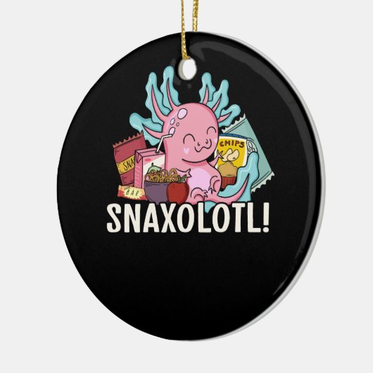 Pet Axolotl Snaxolotl Schattigee Snacks Paleontolo Keramisch Ornament (Links)