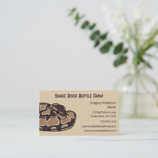 Pet Ball Python Snake Reptile Breeder Visitekaartje (Staand voorkant)