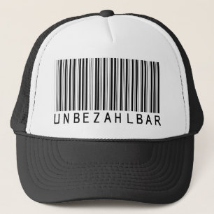 Pet barcode zwart "UNBEZAHLBAR" duits