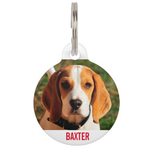 Pet Beagle Dog Foto gepersonaliseerd Huisdierpenning