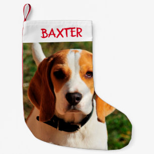 Pet Beagle Dog Foto gepersonaliseerd Kleine Kerstsok