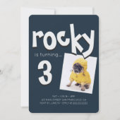 Pet Birthday Modern Cool Typografie Kaart (Voorkant)