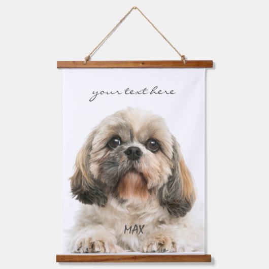 Pet Birthday Photo Dog Dad Custom Hangend Wandkleed (Voorkant)