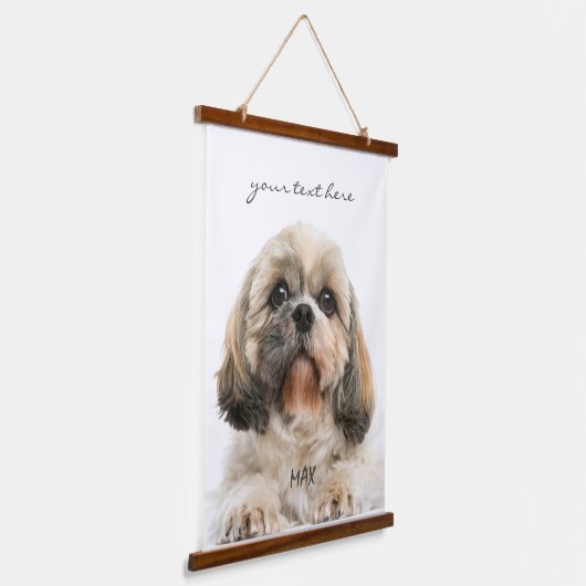 Pet Birthday Photo Dog Dad Custom Hangend Wandkleed (Gebogen)