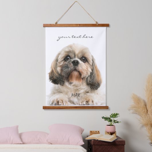 Pet Birthday Photo Dog Dad Custom Hangend Wandkleed (Slaapkamer)